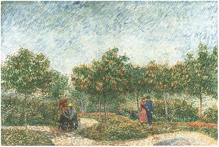 Couples in the Voyer d'Argenson park at Asnieres